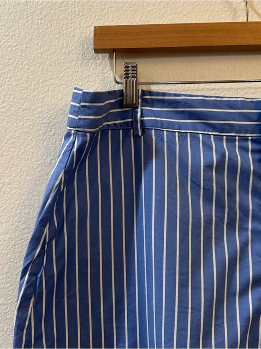 Reformation Blue Pin‎ Striped Willow Shorts in Tribune Stripe Size 12 - Picture 4 of 10